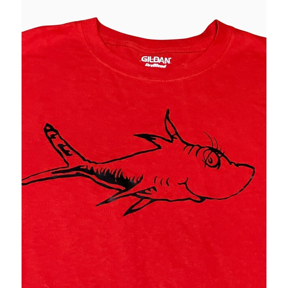 Red Fish Print Gildan DryBlend T-Shirt 3XL 50% Cotton 50% Polyester